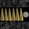 Raw Brass Hammered Brass Drop Charms - Set of Six - XXX - B-C70